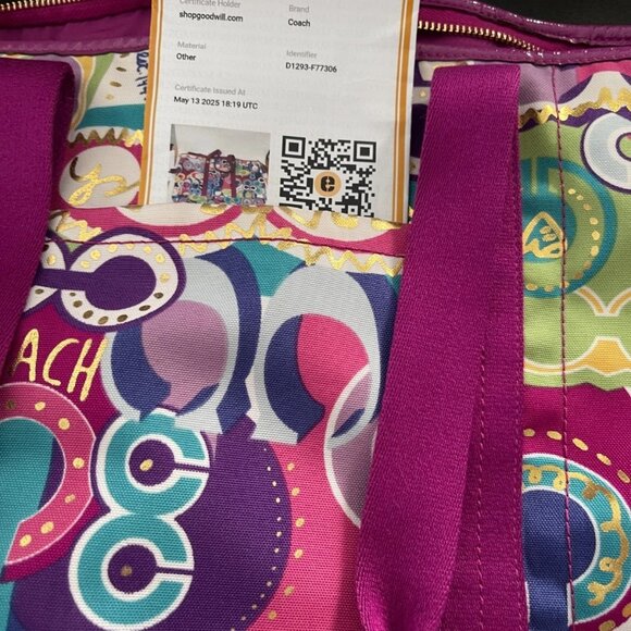 Coach Poppy Graffiti XL Weekender/Travel Bag 2 Way 22" w Hang Tag NEW COA - Picture 4 of 6